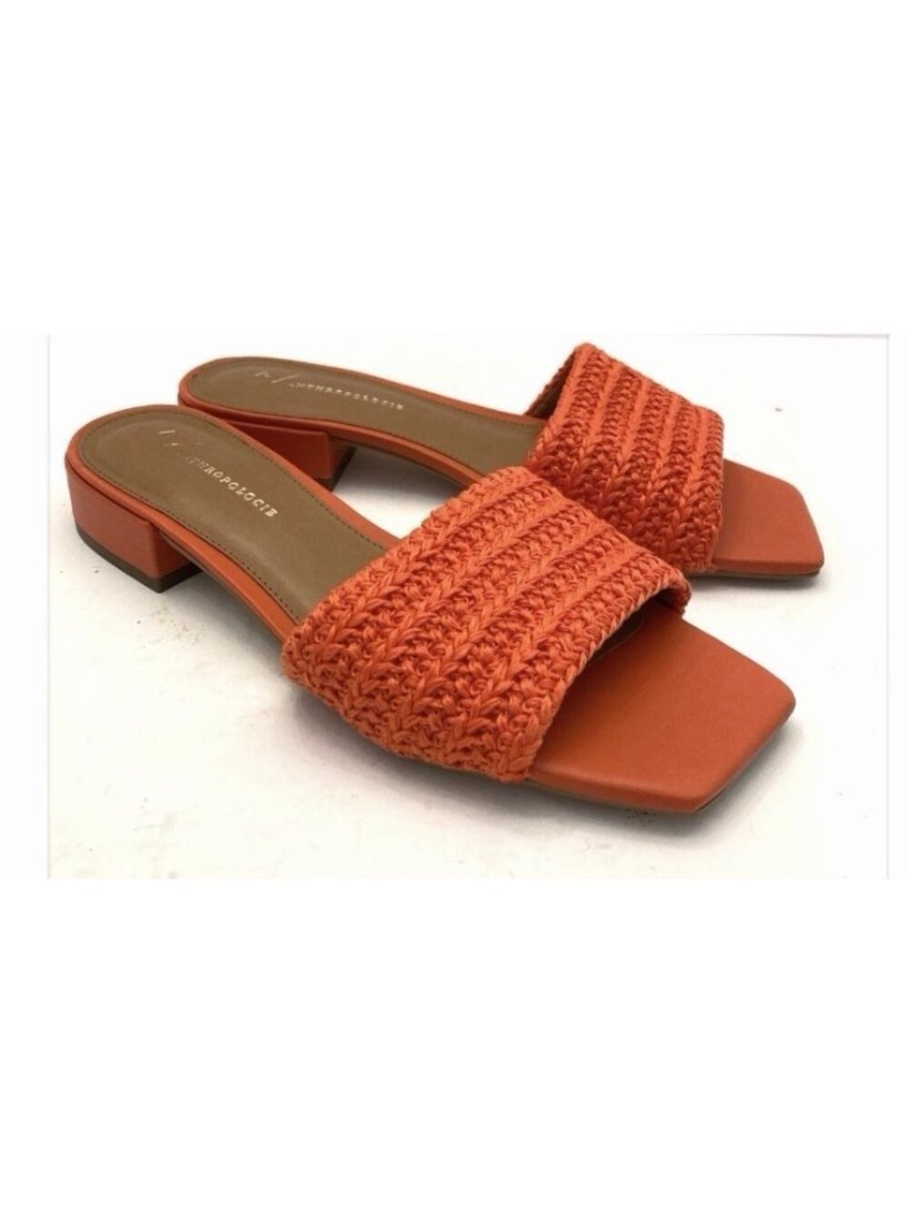 Anthropology Coralie Mule Slides Size 39 US 8 Orange BRAND NEW!